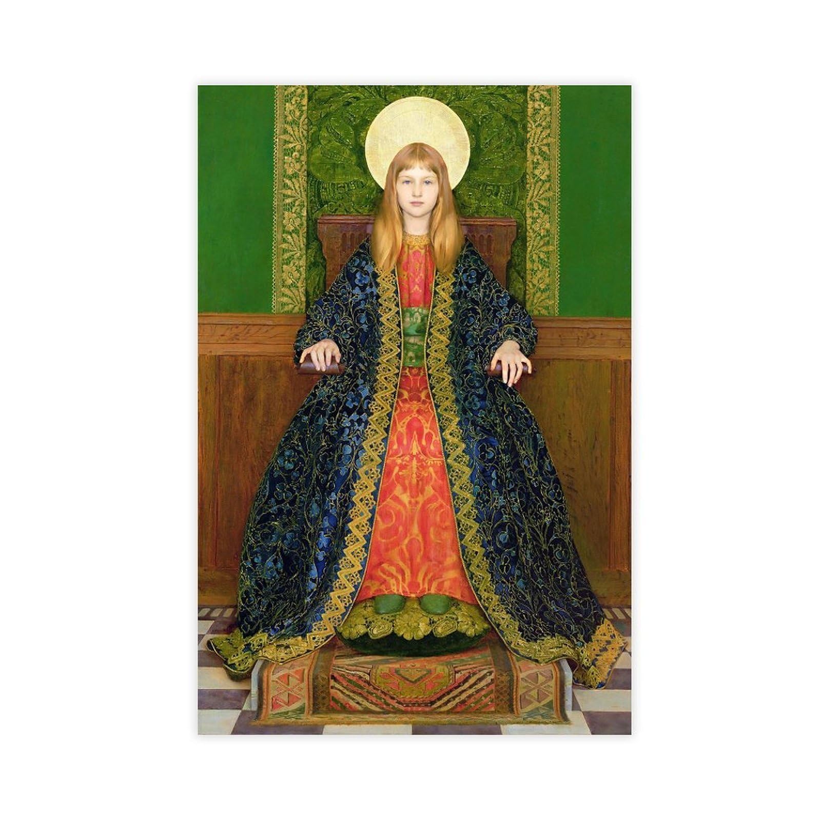 ANFOTCM Thomas Cooper Gotch, dziecko na tronie, artystyczna dekoracja ścienna plakat rodzinny bar restauracja garaż kawiarnia artystyczny znak prezent 60 x 90 cm
