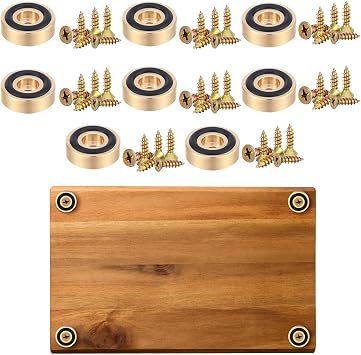 Yaocom 8 Pcs Brass Cutting Board Feet 1.18 x 0.39 Inch Non Slip with Rubber