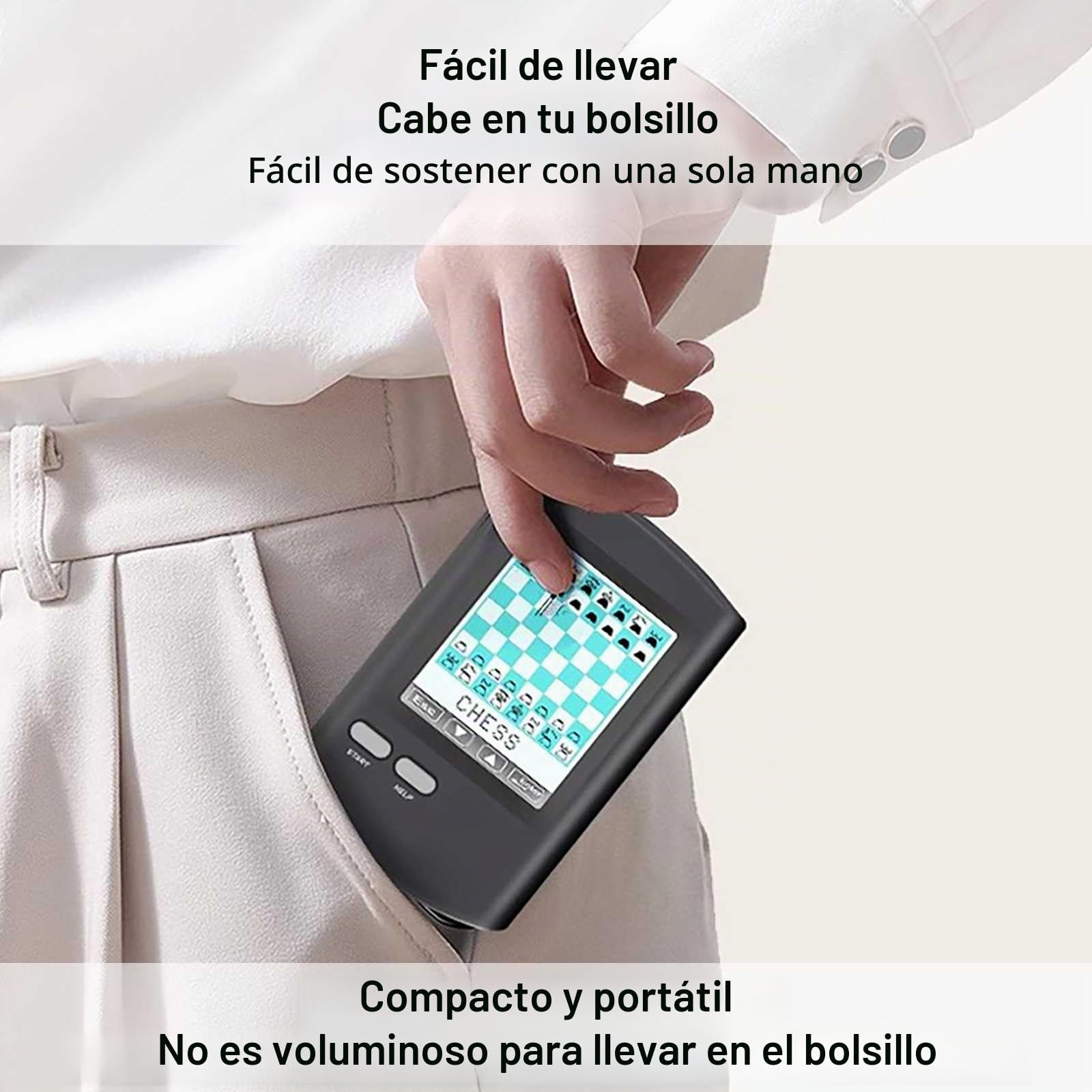 Mini Ajedrez Electronico Inteligente,Ajedrez TáCtil Juego Hombre-MáQuina MúLtiples Formas De Jugar,Ajedrez PortáTil HD PortáTil Partida De Un Jugador contra El Ordenador