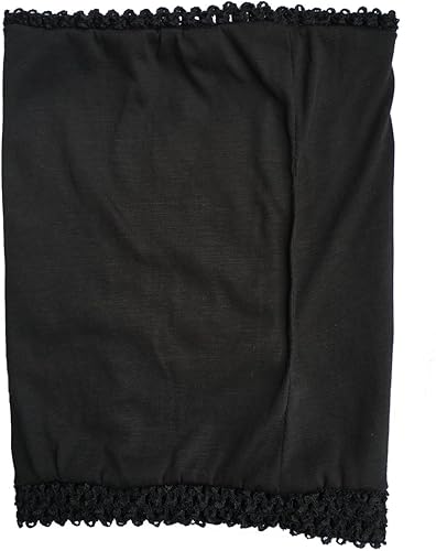 Miniatura 2 de momtutus Tutú de ganchillo negro forrado en la parte superior de 12 x 10 pulgadas, parte superior de tubo de ganchillo elástico, talla L, Negro -