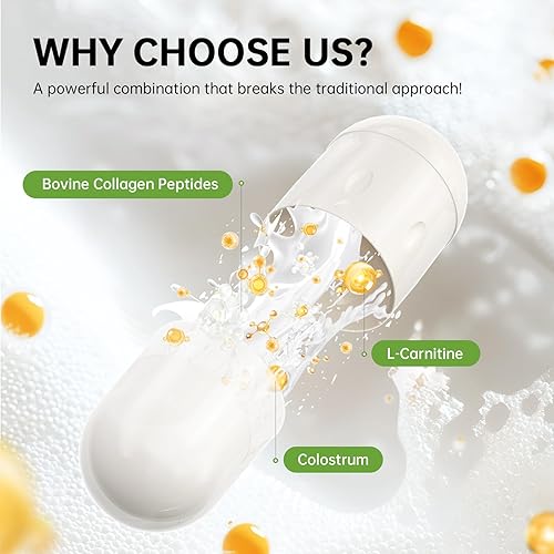 Miniatura 5 de DrBioCare Suplemento de Complejo de Colágeno Vivo con L-Carnitina, Péptidos de Colágeno de Bóvinos Alimentados con Pasto, Colostro Bovino, Extracto