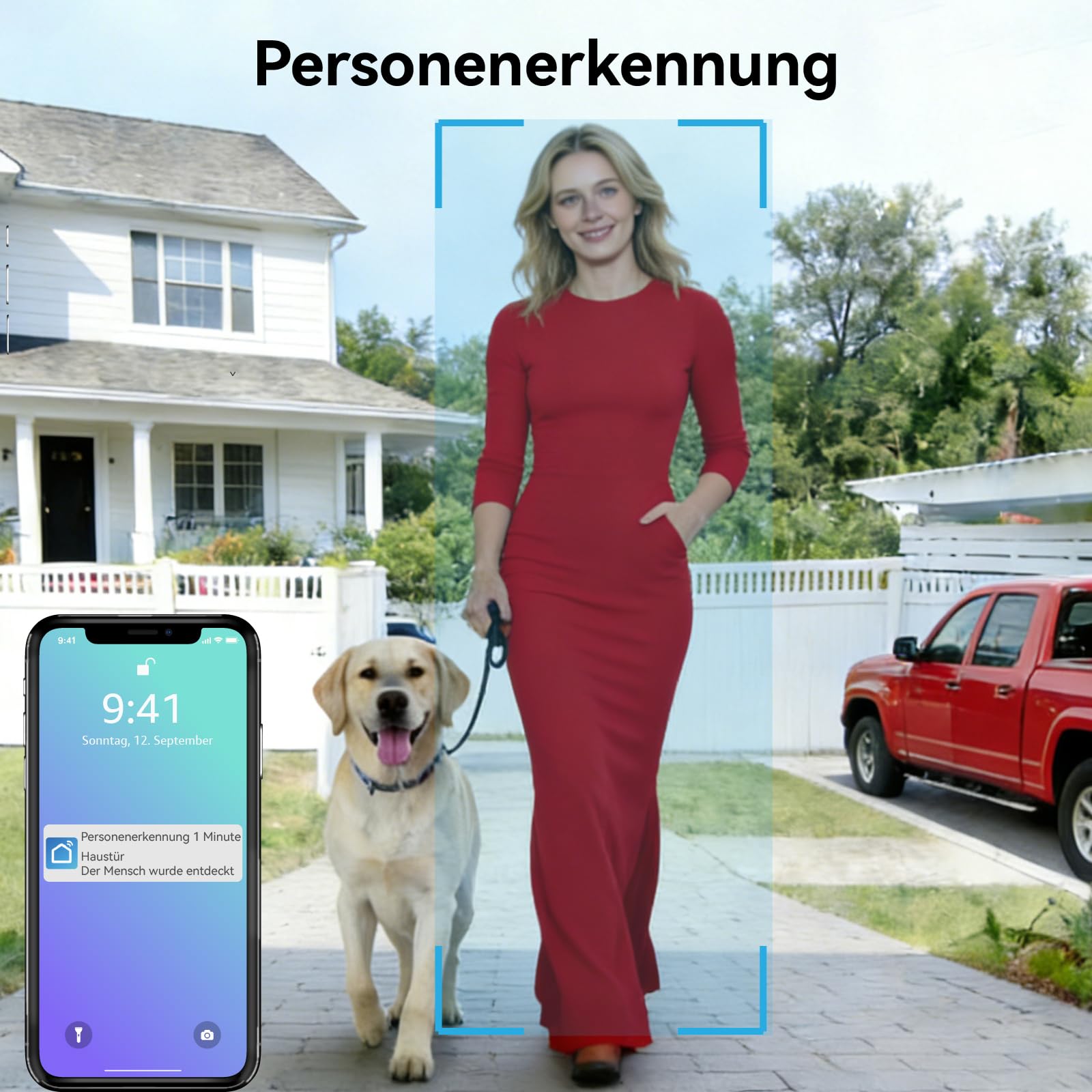 Video-Türsprechanlage, 2 Draht WiFi Türklingel mit 7" Farb-Touchscreen, 1080p Nachtsicht und Zwei-Wege-Audio, Gegensprechanlage mit Fernentriegelung, wifi6 2.4G/5G, KW02-IP7 Schwarz