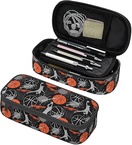 Miniatura 16 de Estuche para lápices de pelota de fútbol en blanco y negro de gran capacidad, bolsa de almacenamiento para lápices, bolsas de papelería con Balón de