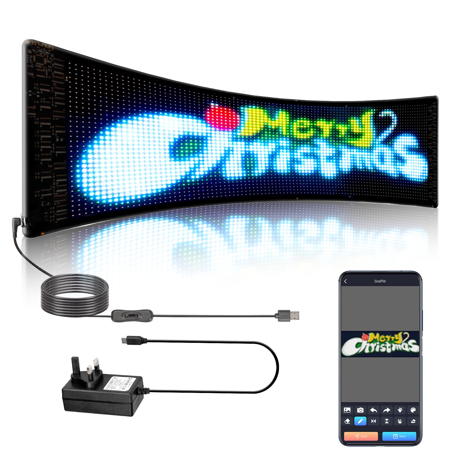 Flexible LED Sign App Control Programmable Display for Store Car Bar Hotel