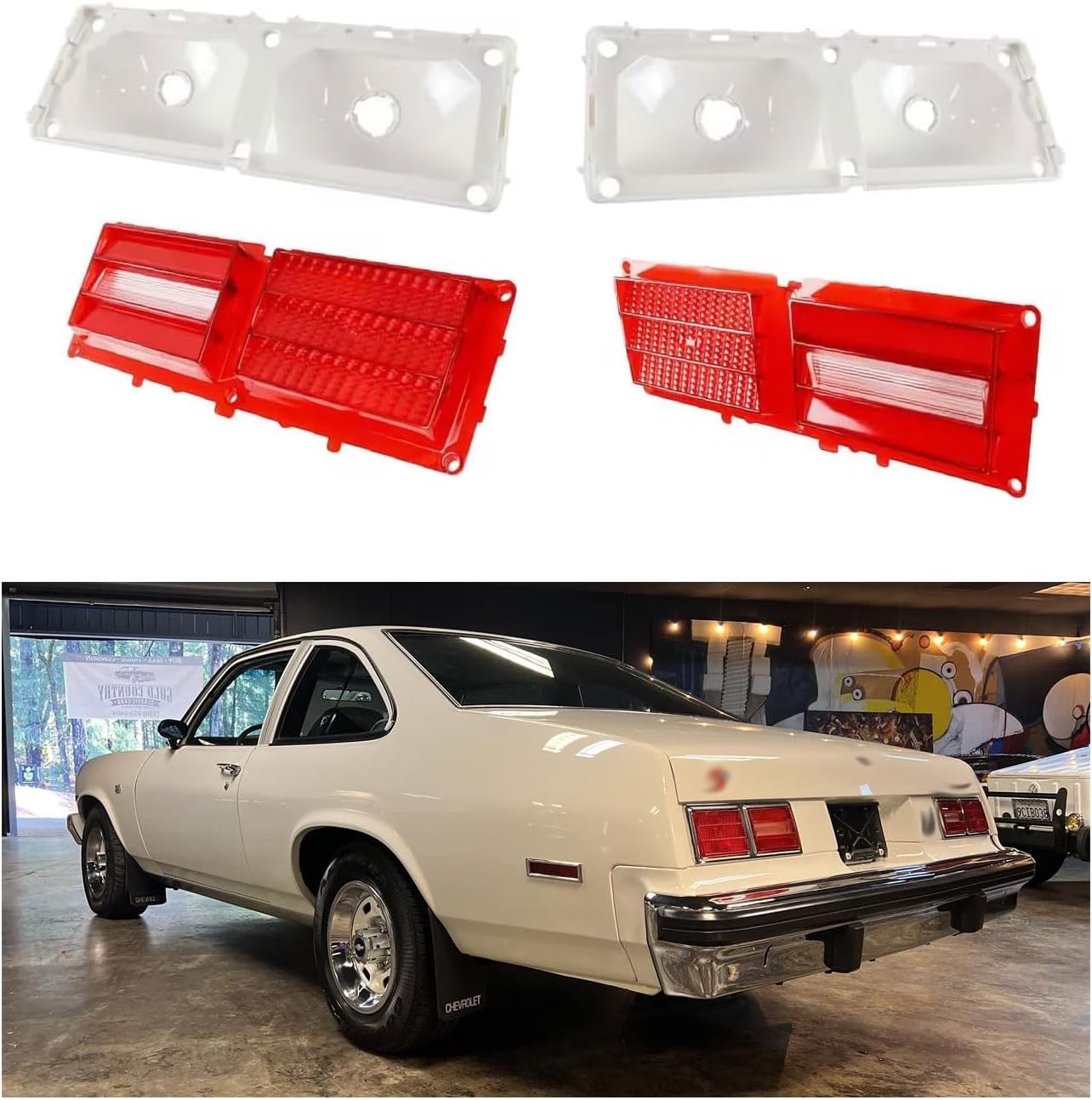 Fits for 1975-1979 Chevy Chevrolet Tail Lamp Lens & Housing Set 4PCS