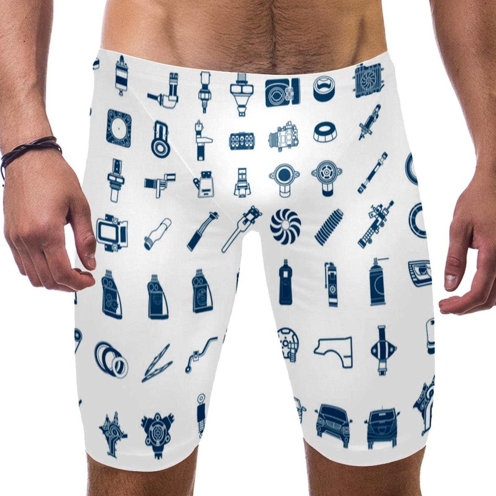 Bañador de natación para hombre de pierna cuadrada multicolor M 7