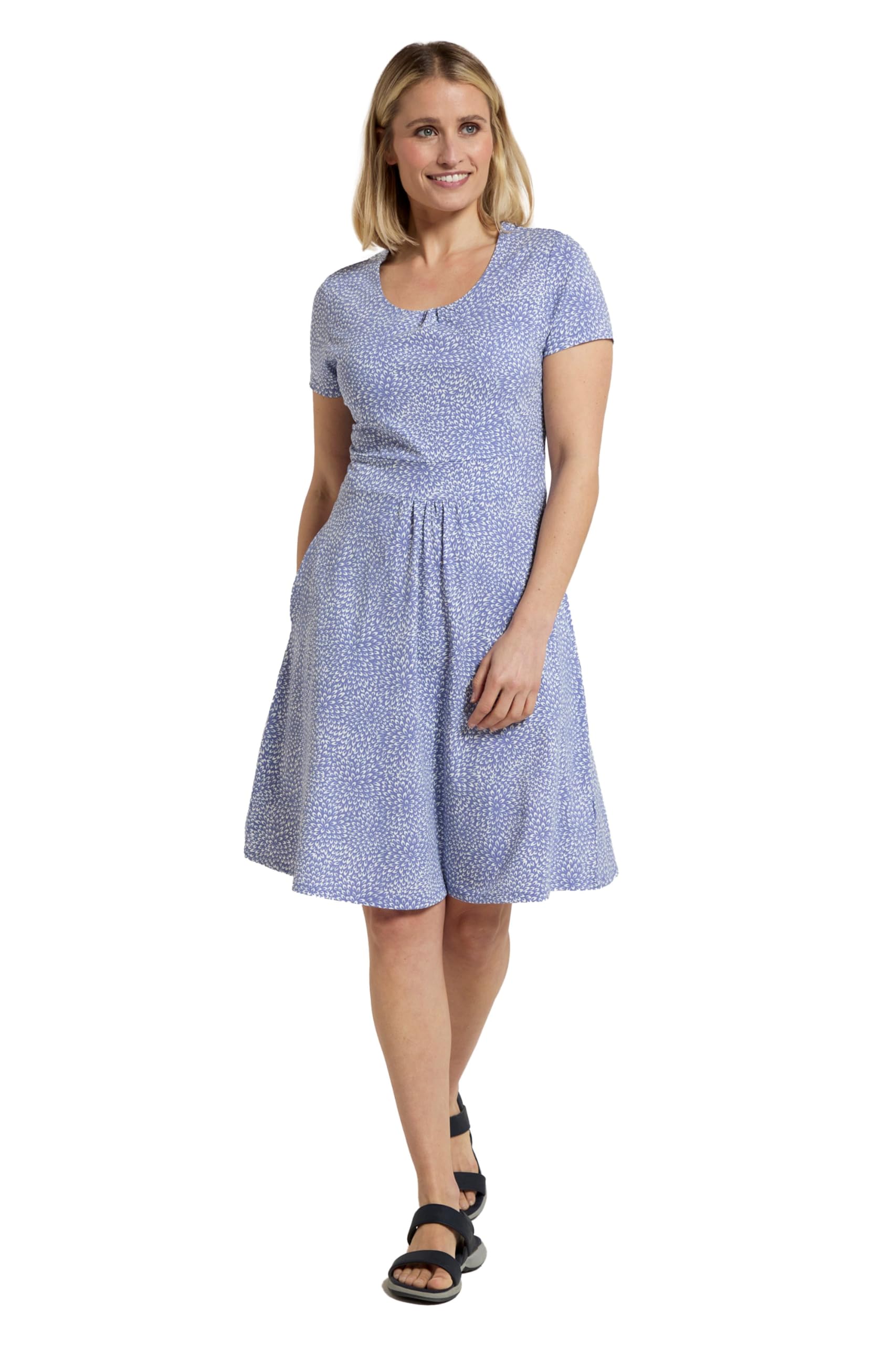 Mountain Warehouse Women's Orchid Patterned UV Dress UPF50 Summer Holiday Dress in Mid Blue | Size: 6