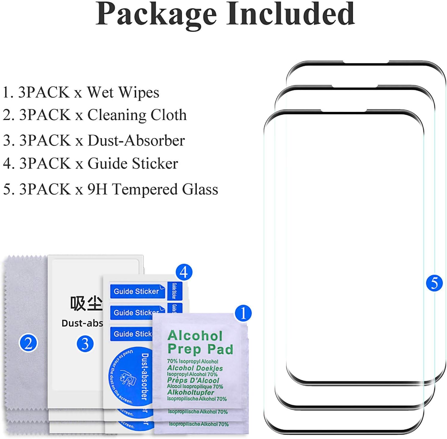 AKABEILA [3 Pack Screen Protector for Samsung Galaxy S10 Plus HD Tempered Glass Protective Film 9H Hardness Case Friendly Easy Installation Anti Scratch Bubble Free Black