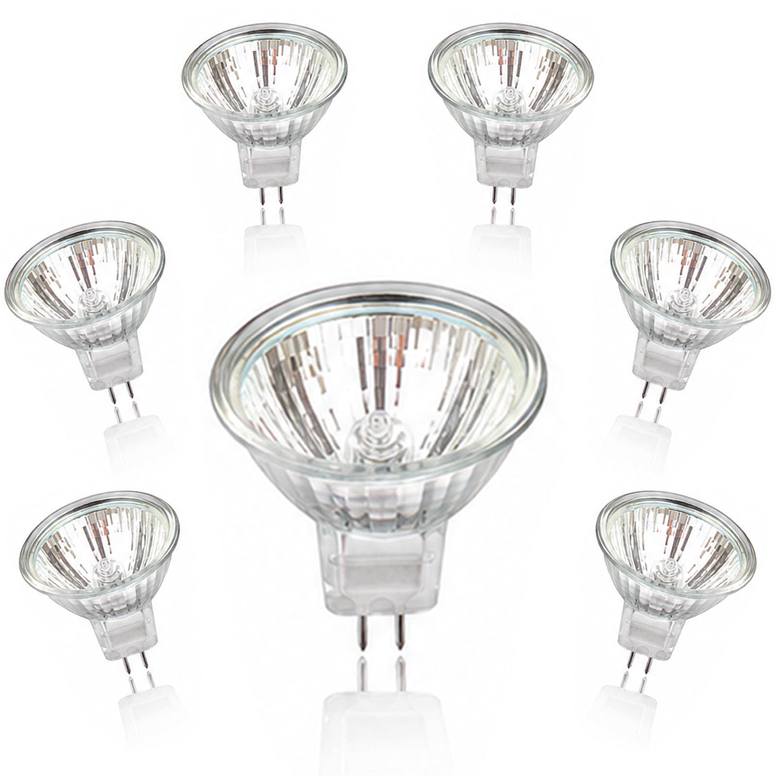 6 Pack MR16 12V 35W Halogen Light Bulbs, GU5.3 2-Pin Dimmable Spotlight Bulbs, Warm White 2700K MR16 Led Bulb, High Output Spot Light Bulb for Desk Lamps, Exhibition/Ceiling /Track/ Landscape Lights