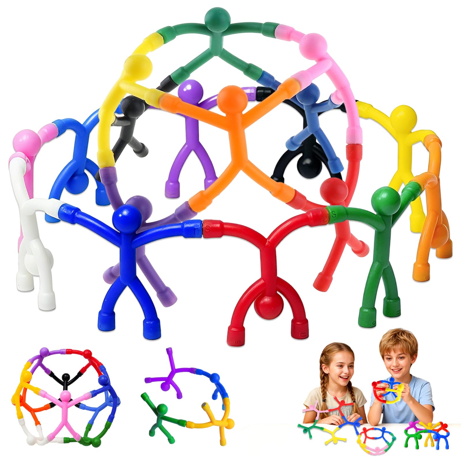 20PCS Magnetic Men Fidget Toys,Magnetic People Sensory Travel Toys for Kids