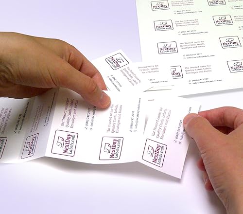Miniatura 2 de NextDayLabels - 100 # Etiqueta en blanco 10 por página blanca, láserinyección de tinta tarjeta de visita Stock (500)