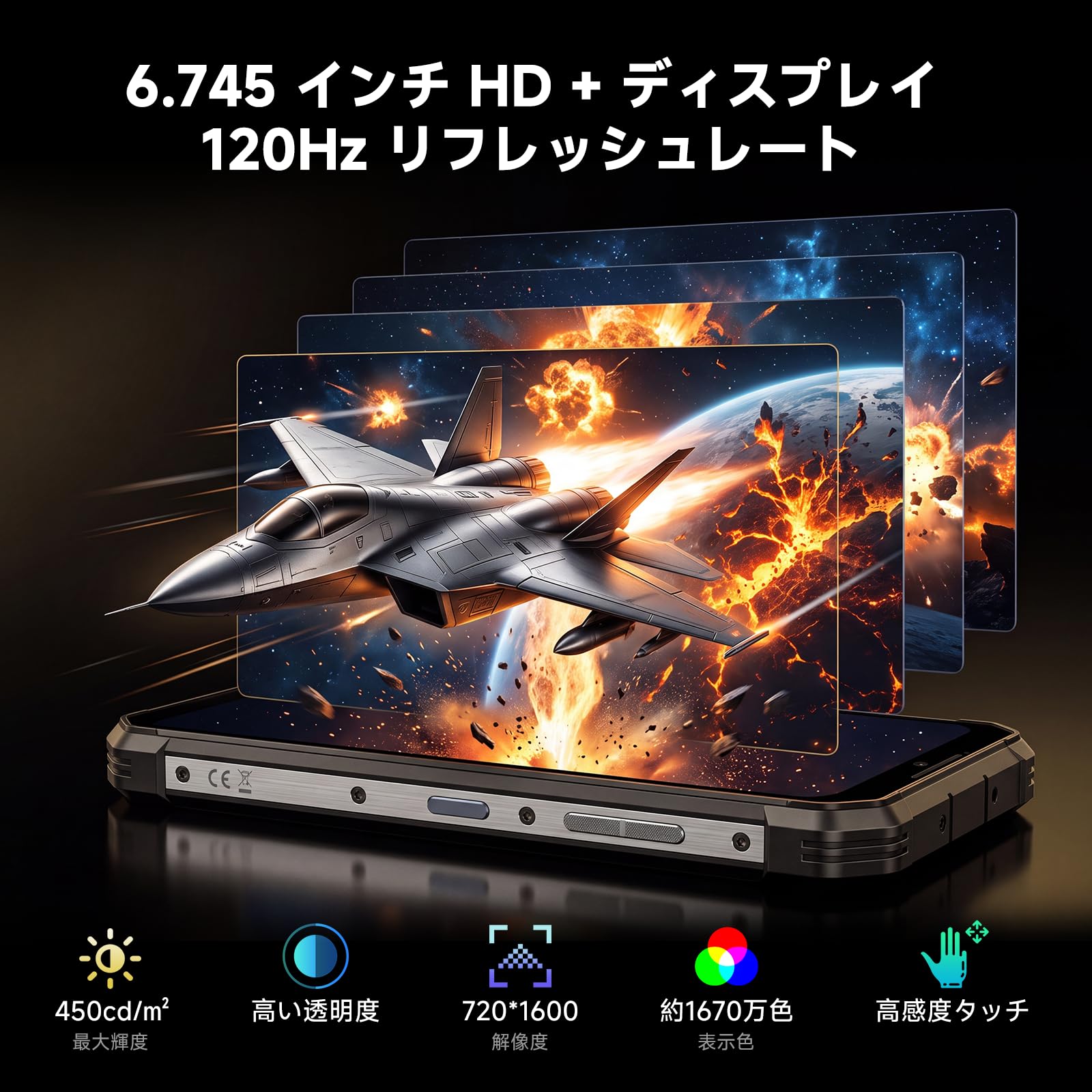 Amazon | FOSSiBOT F106 Plus SIMフリー スマホ 本体 18GB RAM+128GB