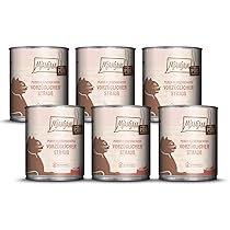 MjAMjAM – Cibo umido premium per gatti – Puro piacere della carne – squisito struzzo puro, confezione da 6 (6 x 800g), senza cereali con carne extra