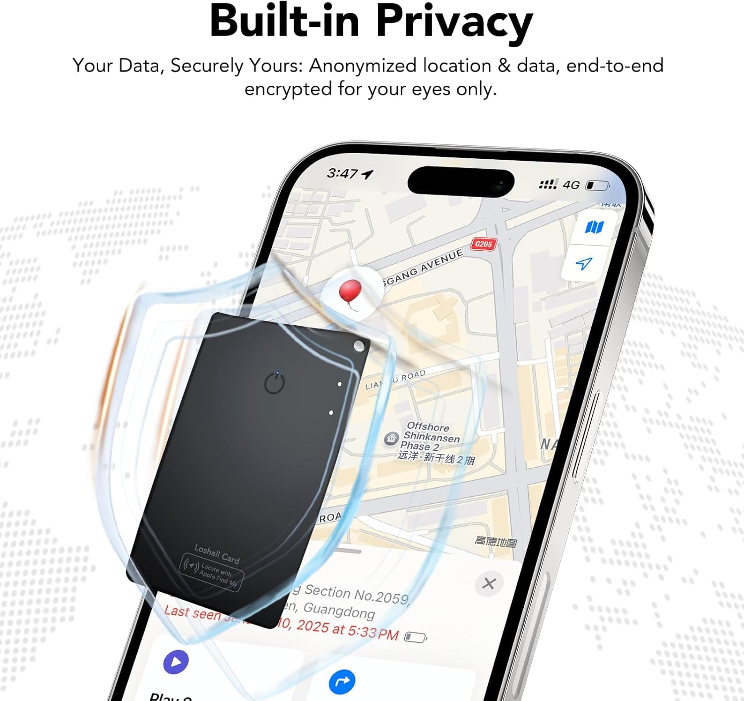 2 Pack Wallet Tracker Card [Apple MFi Certified] Air Tracker Tag (iOS only), IP68 0.06in Rechargeable Smart Card Work with Apple Find My, Keys Finder and Item Locator for Passport, Bags, Laptop, Black