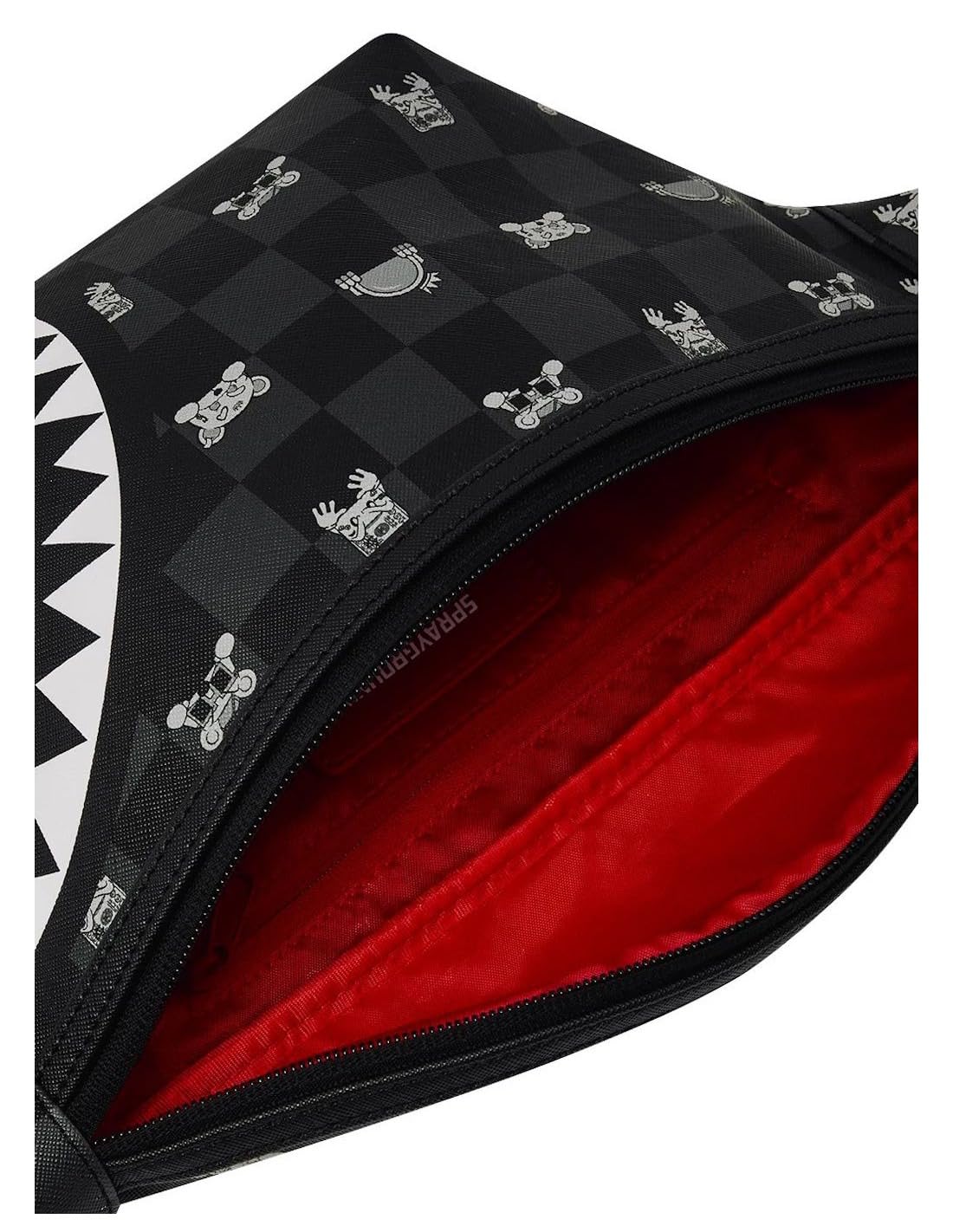SPRAYGROUND Marsupio GRAY PEEKING CHARACTER CHECK SAVVY CROSSBODY
