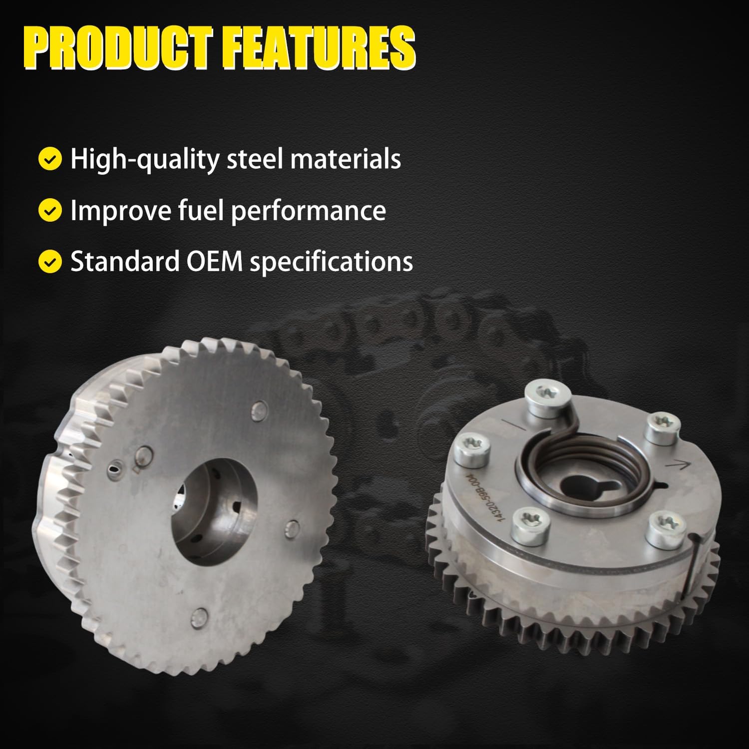 Intake and Exhaust Variable Valve Timing (VVT) Sprocket Gear Camshaft Adjuster Fit for 2016-2020 Honda Civic for 2017-2020 Honda CR-V 1.5L 1432059B004 1431059B004