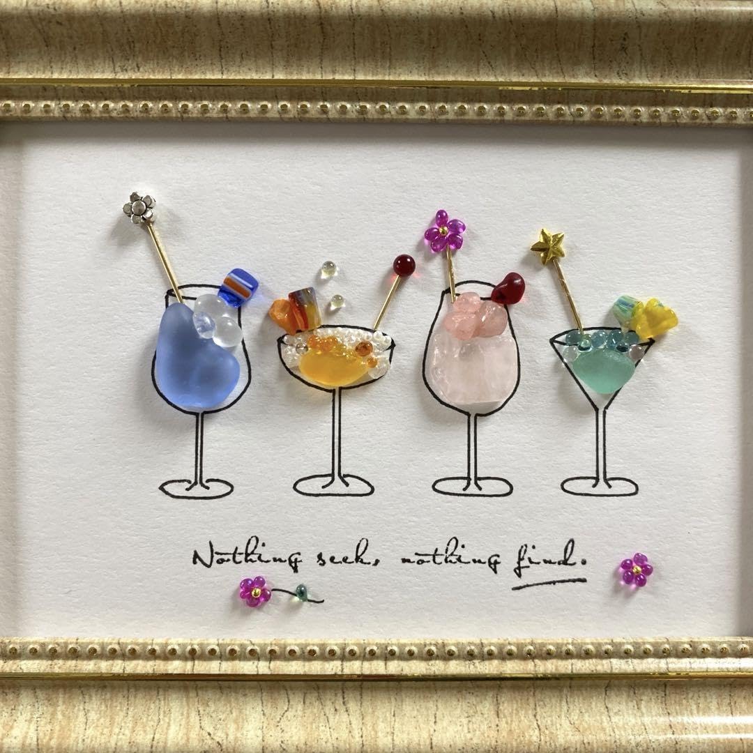 シーグラスアート フルーツカクテル No.64｜ハンドメイド・手芸