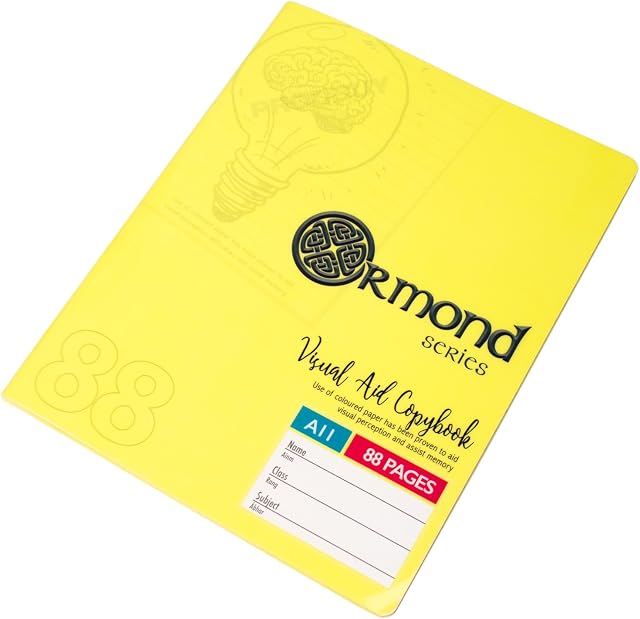 [Pack of 3] Memory Aid A5 Yellow 88 Page Paper Notebooks Copybooks Lined Writing Pads