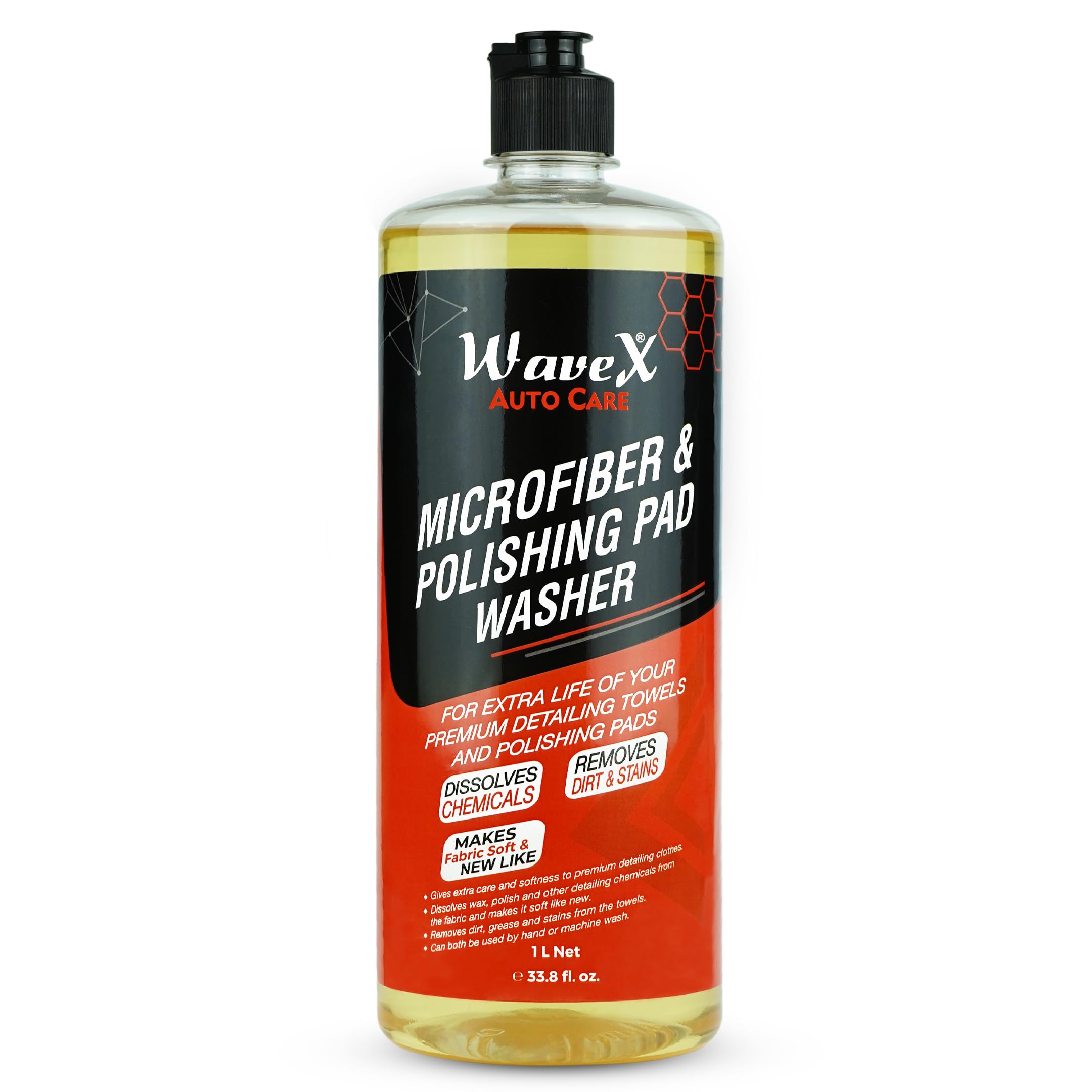 Wavex Microfiber Washing Liquid 1 Ltr | Dissolves wax, polish and other detailing chemicals makes fabric soft and new-picture-19
