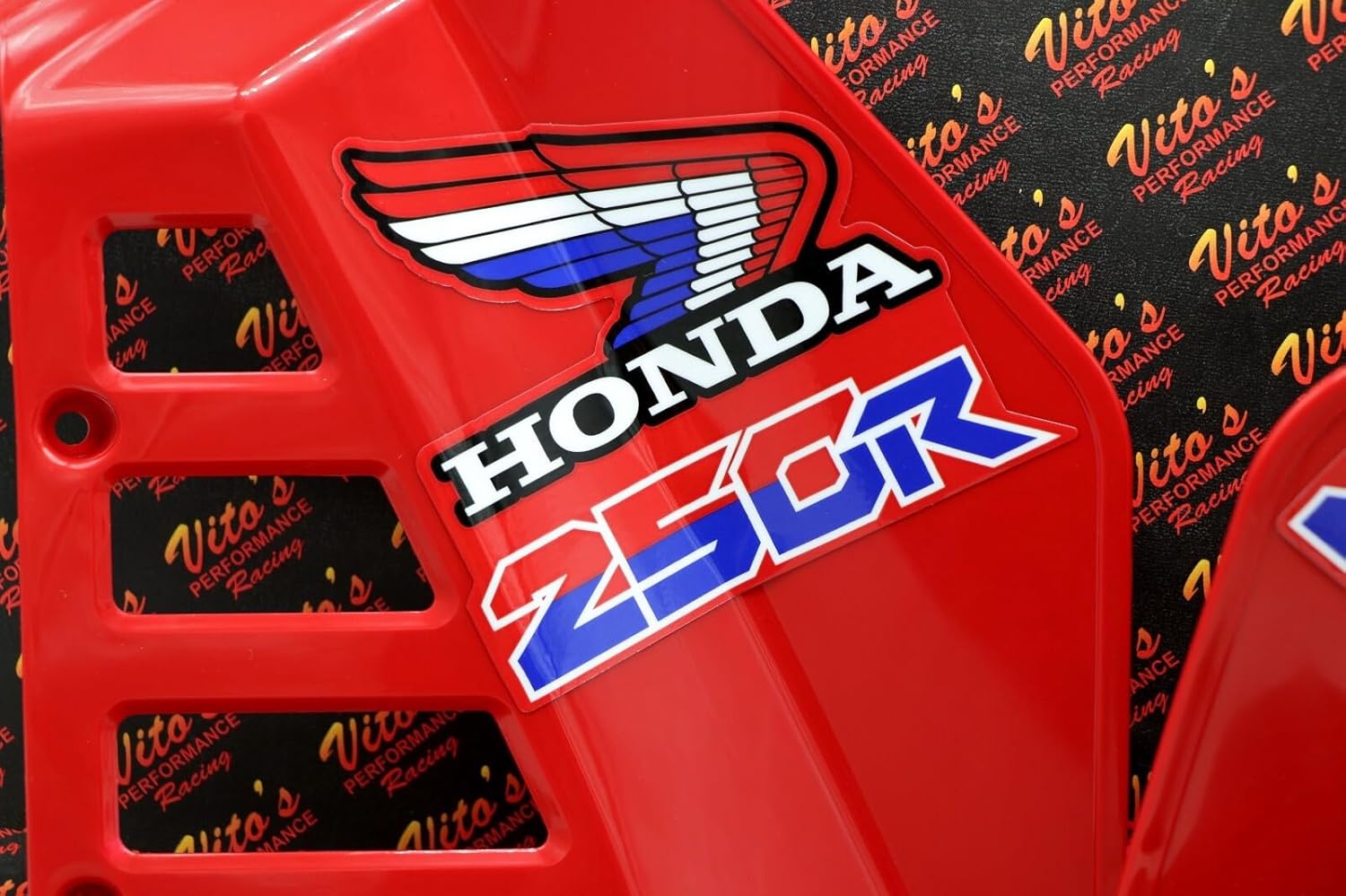 Radiator Shrouds tank plastic guards fits Honda ATC250R 1985 1986 RED + sticker kit