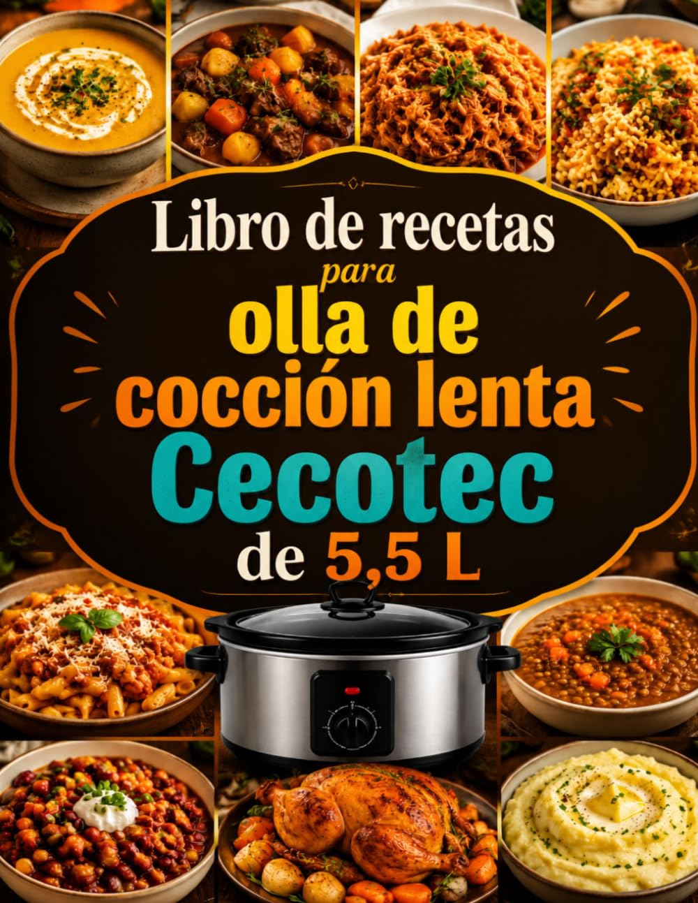 Libro de recetas para olla de cocción lenta Cecotec de 5,5 L: Más de 100 recetas fáciles y sabrosas para preparar comidas caseras sin esfuerzo con resultados perfectos en cada ocasión