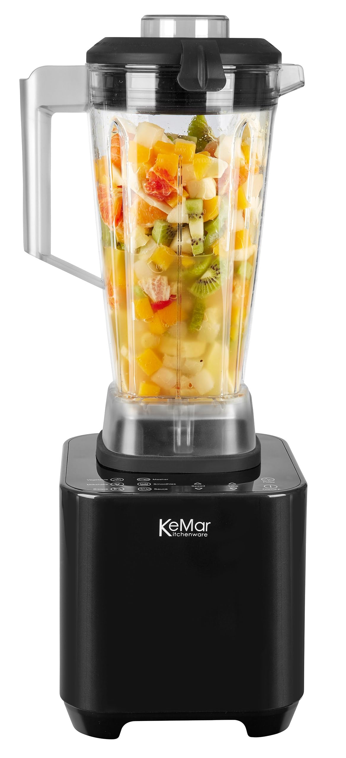 Hochleistungstandmixer (1.500W, 30.000 U/min 6 Programme, Touch Bedienung, inkl. 1L und 2L Behälter (Schwarz)