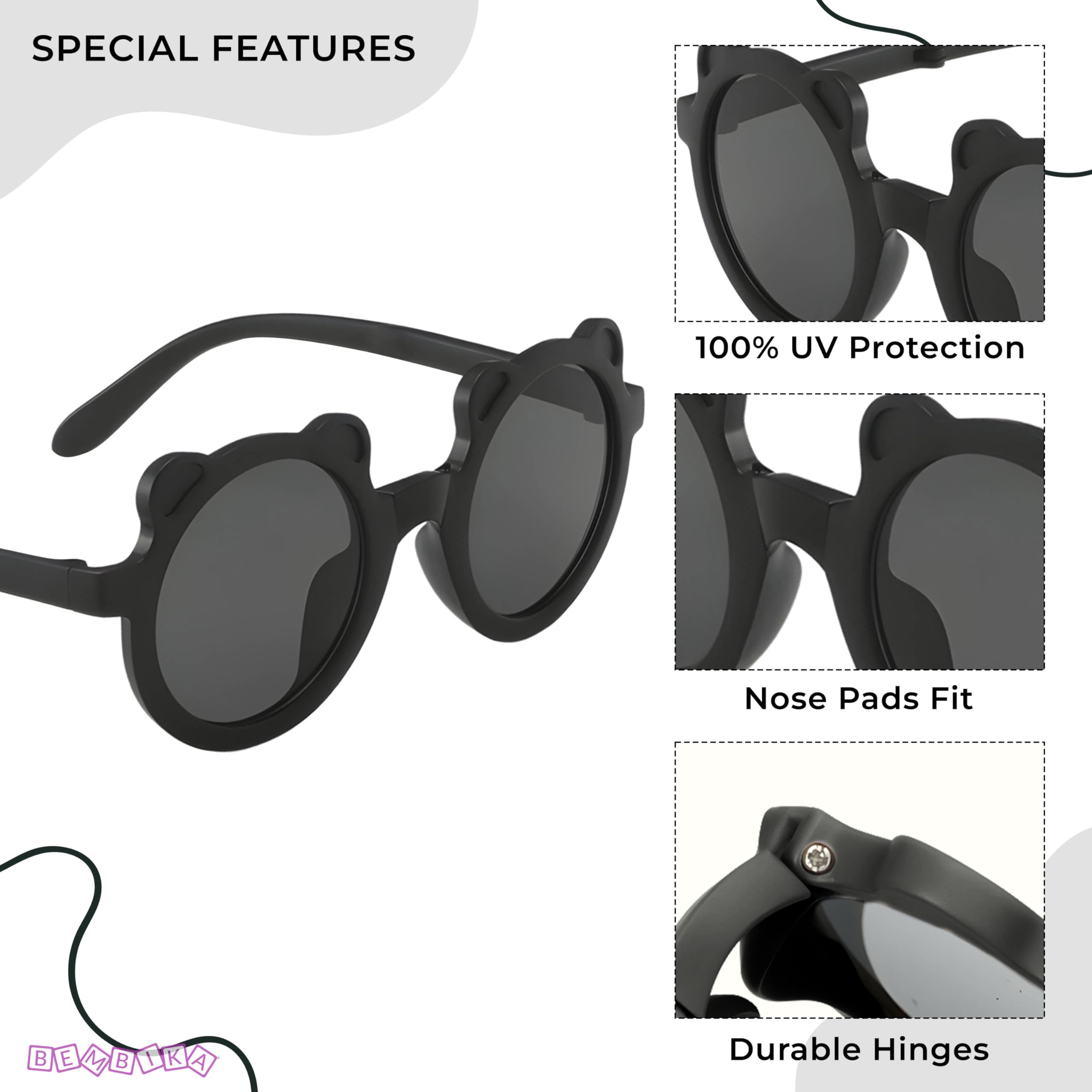 BEMBIKA Fashionable Sunglasses for Kids Baby Girls and Baby Boys, Stylish Eyewear for Kids Micky Design Glasses for Kids Fancy Style Goggles � (Micky Black) - Image 2 thumbnail
