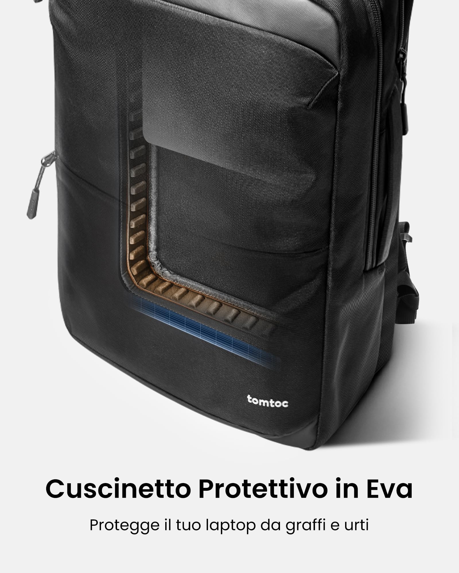 tomtoc Zaino Compatto per Computer da 15,6-17,3 Pollici, Zaino da 24L per Tutti i Giorni, Zaino Professionale, Borsa da Lavoro con Passaggio Cavi, per Lavoro, Spostamenti