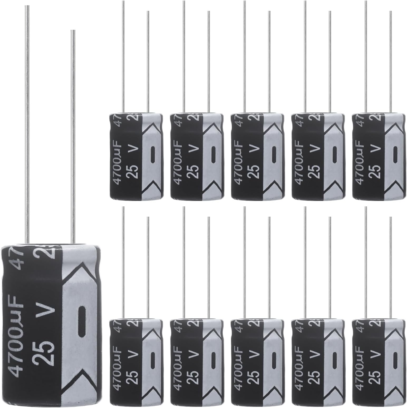 4700uF 25V 16x25mm Electrolytic Capacitor 4700 UF MFD 25 Volt 0.63x0.98in Aluminum Capacitors (Pack of 10)