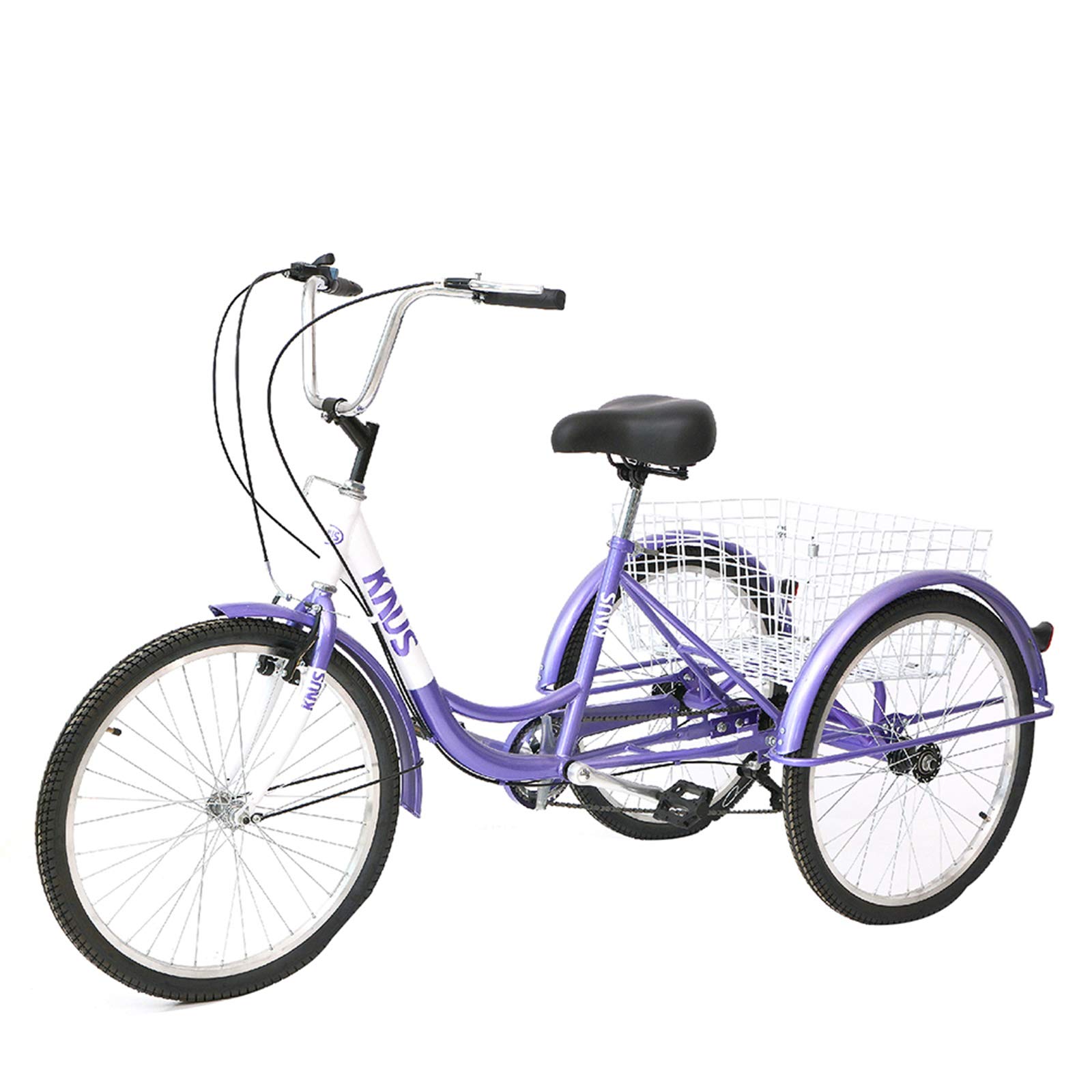 KNUS Adult Tricycle Trikes,7 Speed 3Wheel Bikes,24/26 Inch Wheels