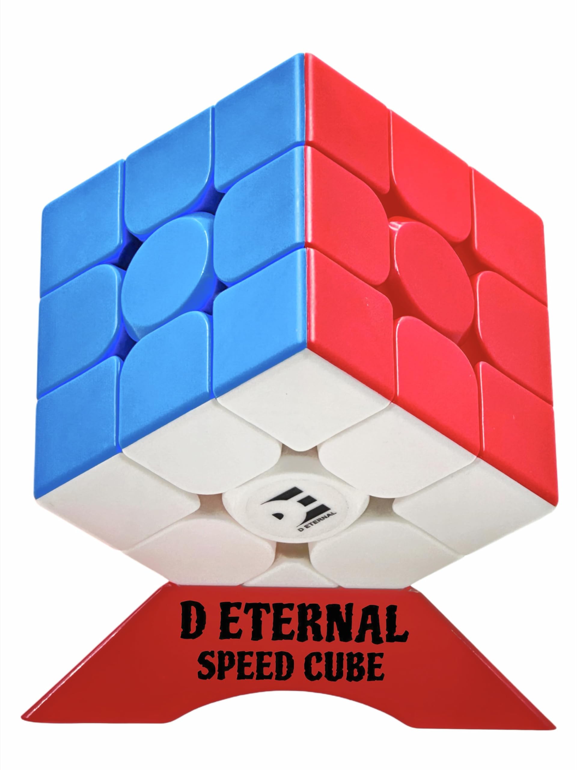 D ETERNAL Kid Cube 3X3 Speedcube High Speed Stickerless Magic Puzzle Game Toy 3 By 3 With Cube Stand,Multicolor-image-7