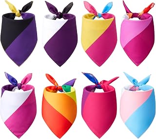 Shyyween 8 Pack LGBTQ Pride Bandana Set for Women, Rainbow, Lesbian, Bisexual, Transgender & Nonbinary Head Scarves for Festival, Parade, Rave Outfit & Hair Accessories