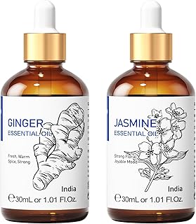 HIQILI Jasmine Essential Oil and Ginger Essential Oil, 100% Pure Natural for Diffuser - 1 Fl Oz
