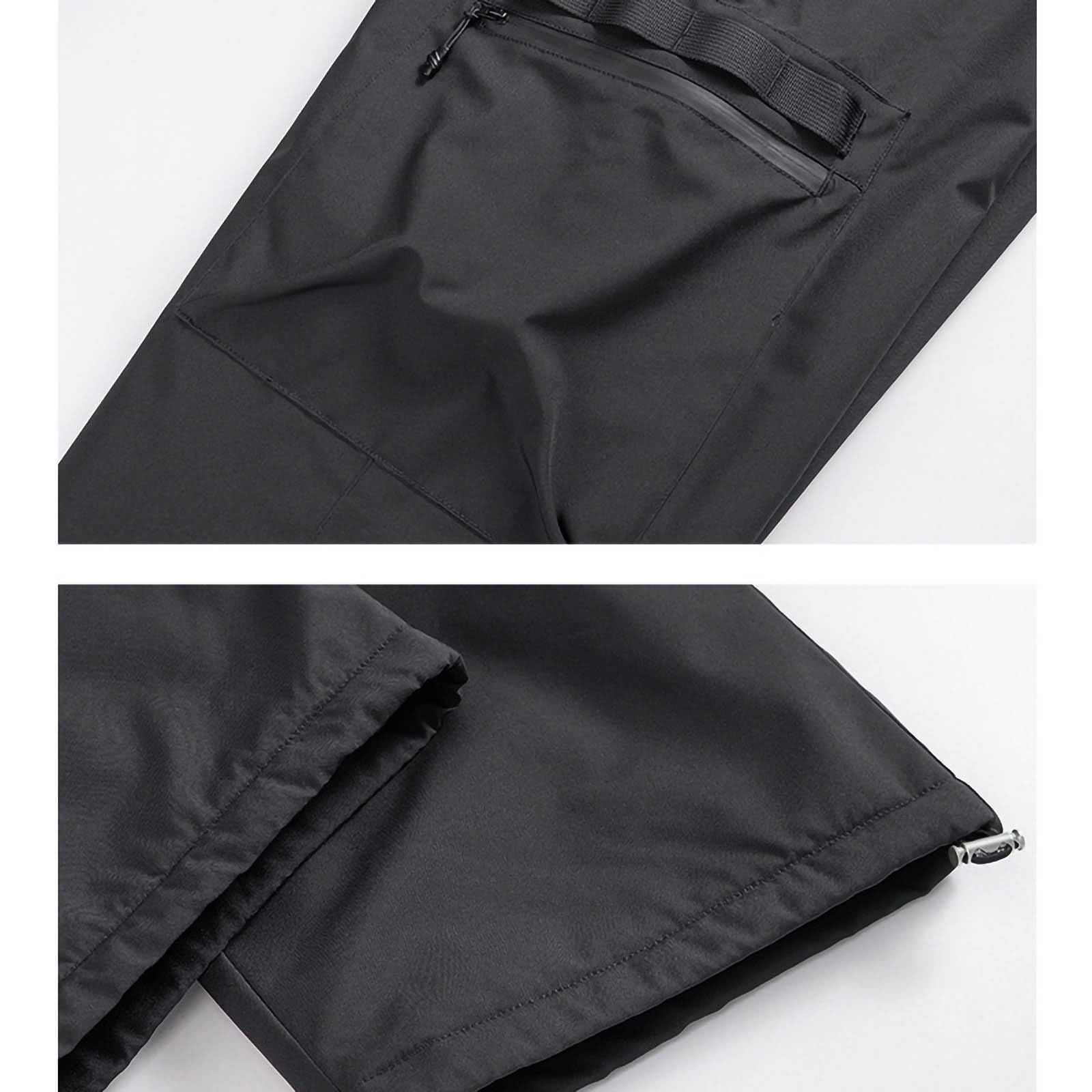 Pantalon de ski et de neige pour homme avec doublure en polaire, imperméable, isolé, pour randonnée, travail, chasse, cargo
