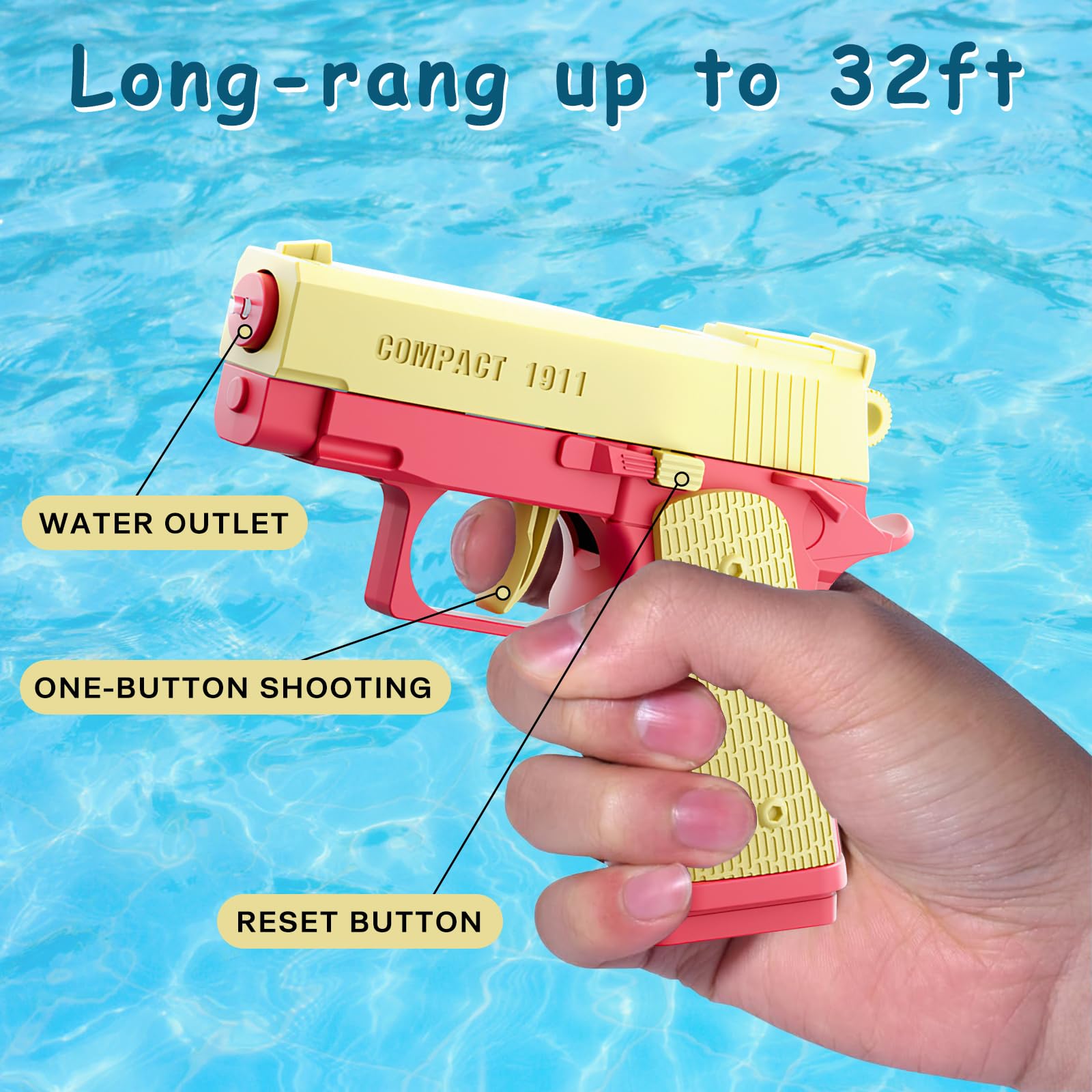 Pistolas De Agua De Juguete Con Alcance De 10 M – Pack De 2 Para Niños – Perfectas Para Verano, Piscina, Playa Y Jardín