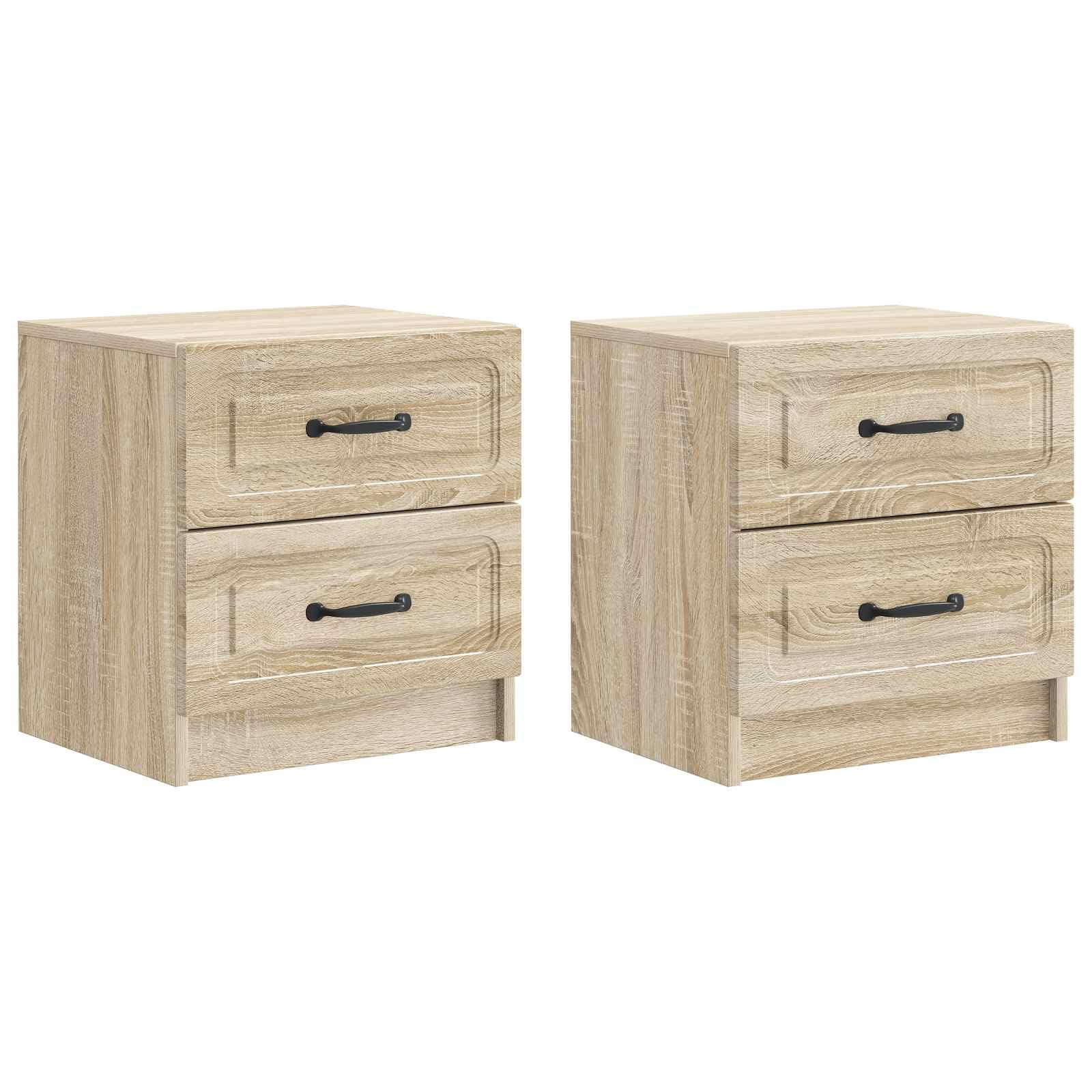 Table de chevet chêne sonoma lot de 2 avec 4 tiroirs pour chambre