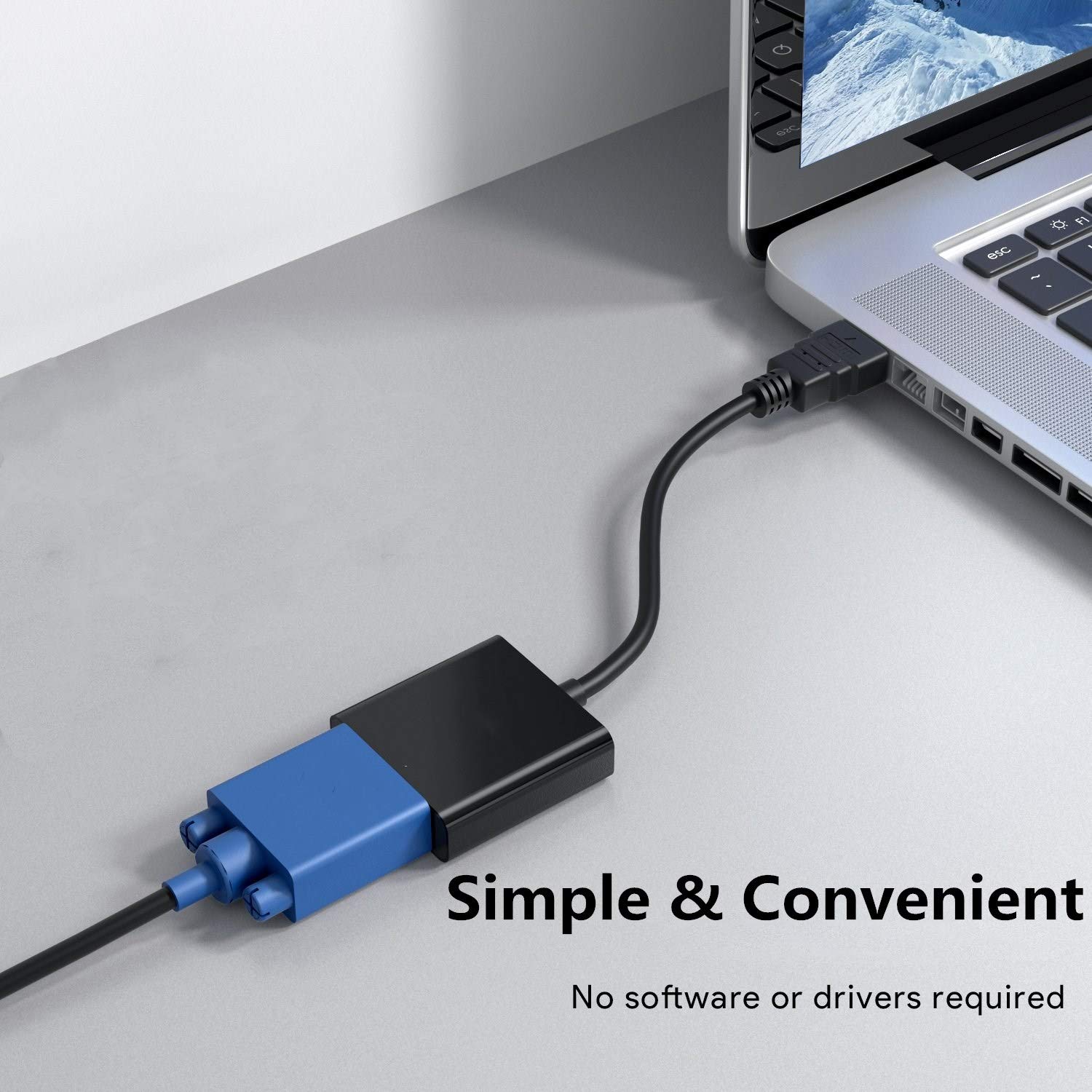 LAAT 1pcs Cavo Adattatore HDMI a VGA 1080p per Chromebook Lettore Dvd la Pulizia Portatile PC Raspberry Pi TV Box Ultrabook Nero