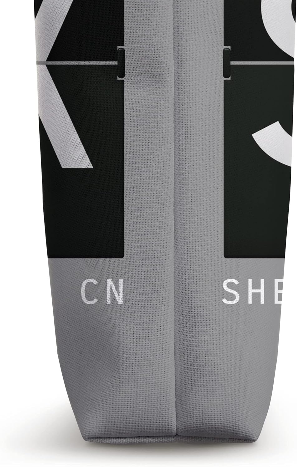 Close-up view of the bottom and side seam of the SZX Tote Bag