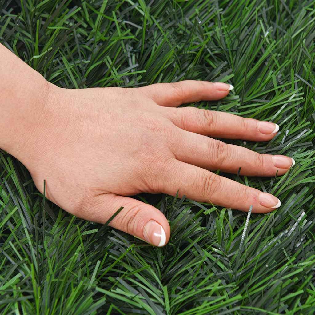 Césped artificial verde de PVC 1 x 5 m con cintas, protección visual para jardín, terraza, balcón, como decoración y protección contra el sol y el viento