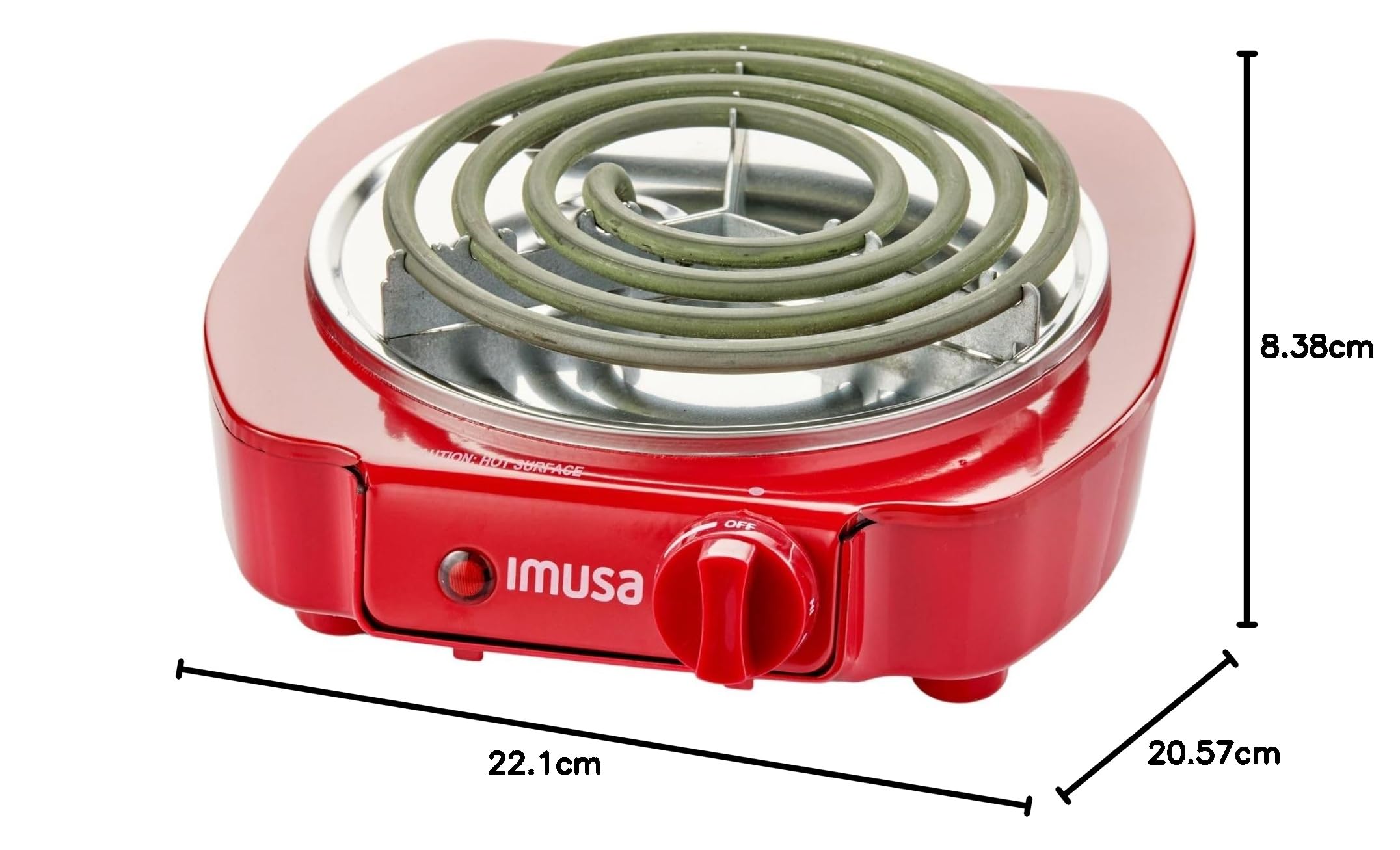 IMUSA USA GAU-80305R Electric Single Burner 1100-Watts, Red