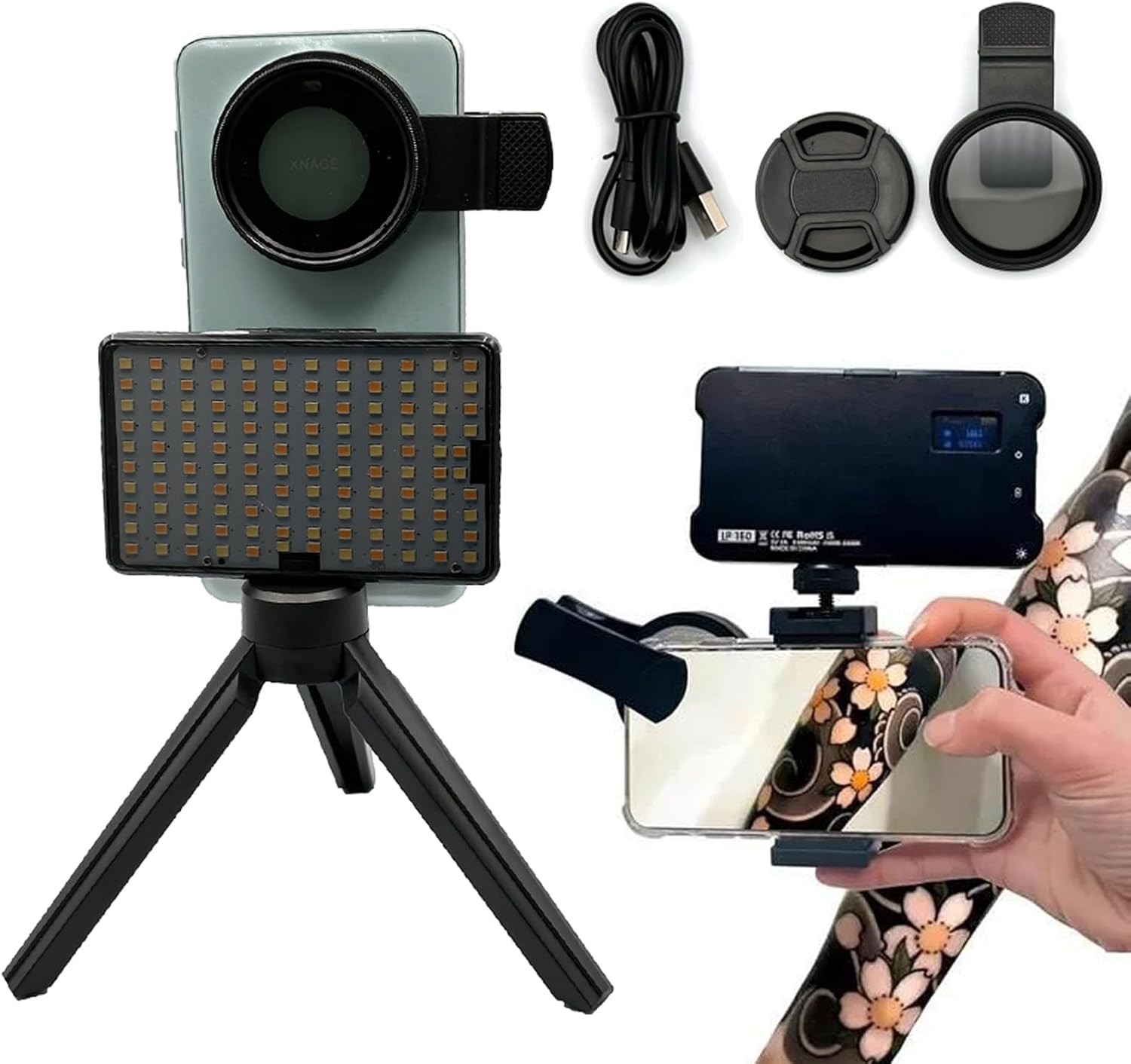Tattoo Light with CPL Filter Lens Remove Glare LED Tattoo Photography Video Lights for Taking Tattoo Photos, Video Recording,TikTok,YouTube,for Phone, Camera, Laptop
