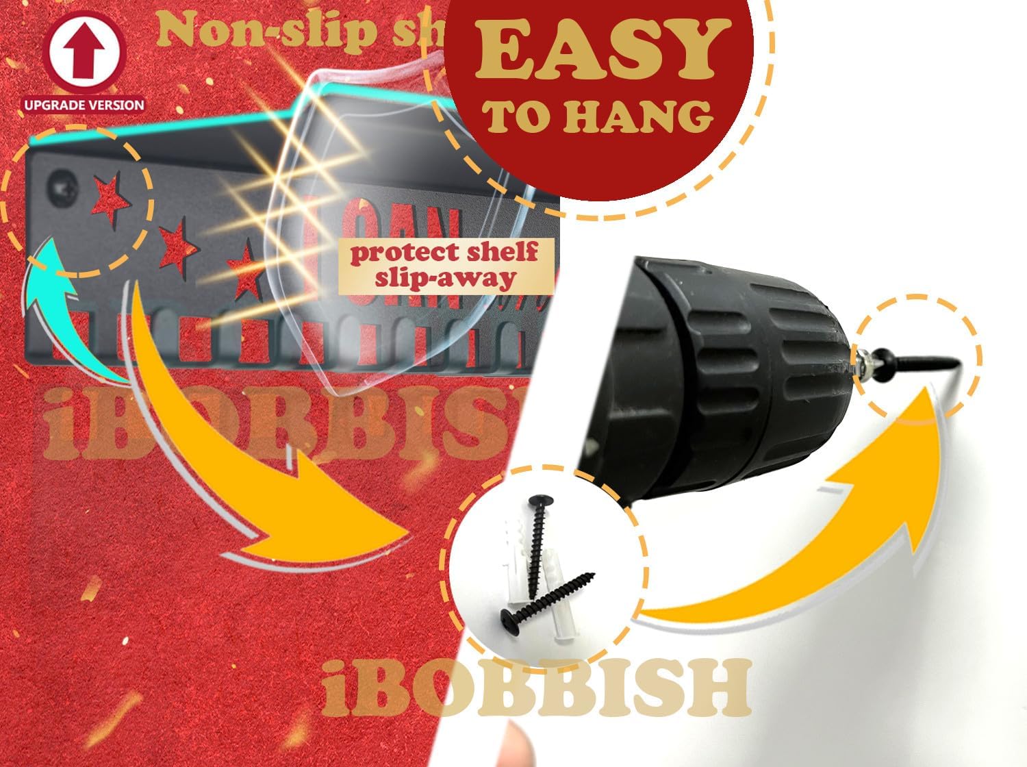 Metal Medal Hanger Display,Non-Slip Trophy Shelf with 20 Hooks,Wall Mount,Heavy Duty,Non-Bent,Holds 22-33lbs,for Gymnastics,Race,Soccer,Swim