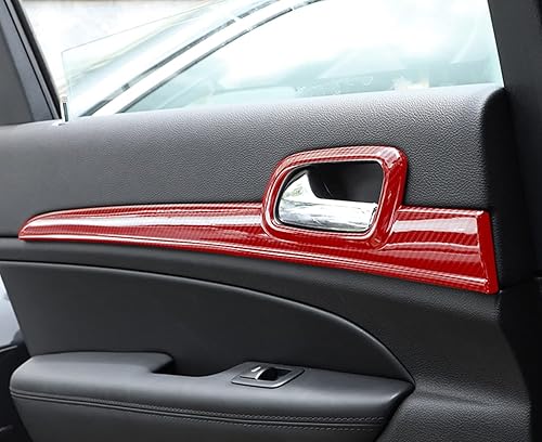 Miniatura 2 de YOCTM Paquete de 4 fundas de fibra de carbono roja para Jeep Grand Cherokee 2014 2015 2016 2017 2018 2019 2020 2021 Accesorios interiores