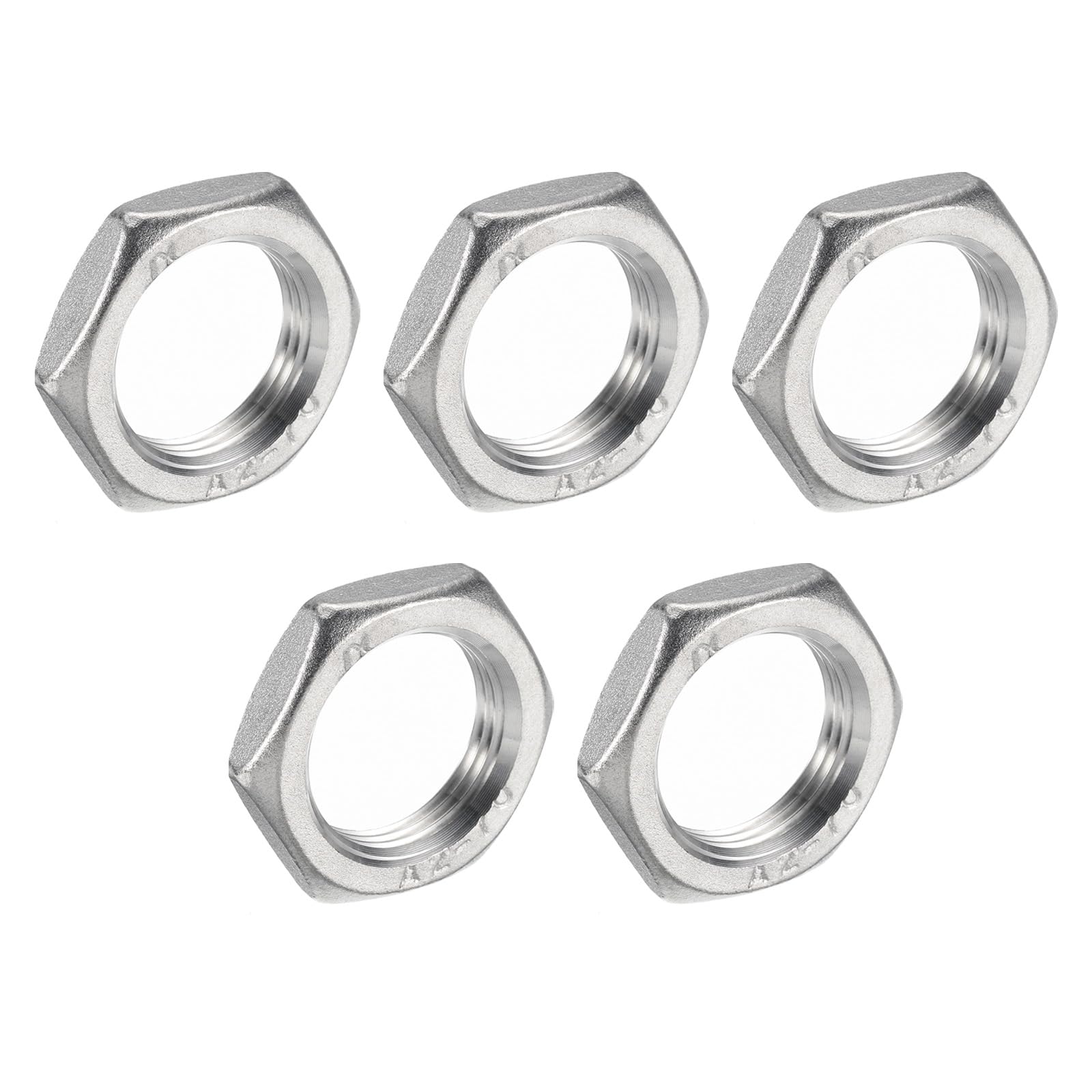 QUARKZMAN 5uds Fundición Tubería Accesorios Hexagonal Seguridad Tuerca 304 Inoxidable Acero 3/4" Hembra Rosca (DN20) para Plomería Fija Rodaje Tren Limpiador