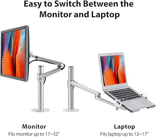 Miniatura 3 de Viozon Soporte de montaje para portátilportátilproyector, soporte de montaje de brazo único ajustable en altura para laptopnotebooktablet, VESA