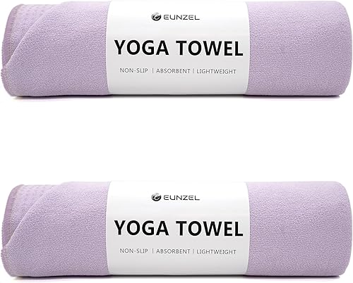 Miniatura 1 de Eunzel Paquete de 2 toallas de yoga caliente con punto de agarre, tapete de yoga antideslizante Towe absorbente de sudor para yoga caliente, bikram,