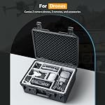 Lykus PVC1 Waterproof Hard Case with Padded Dividers for Cameras, Lenses, Dual DJI Mavic/Air/Mini Drones