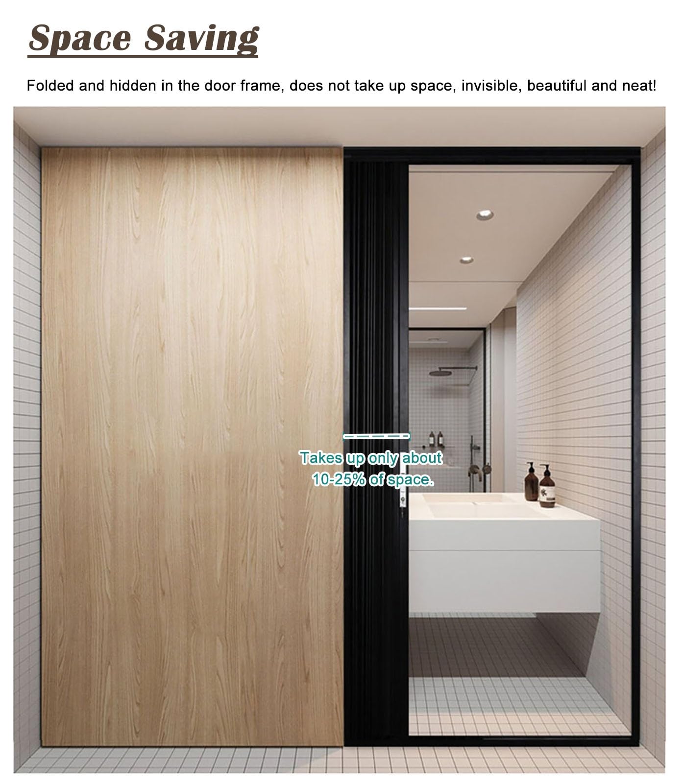 Porte Accordéon Interieur Porte Pliante en Acrylique Transparent avec Sécurité Enfant, Porte Accordéon en Métal de Salle de Bains de Cuisine Interne, Paravent Coulissant en Accordéon pour Diviseur de