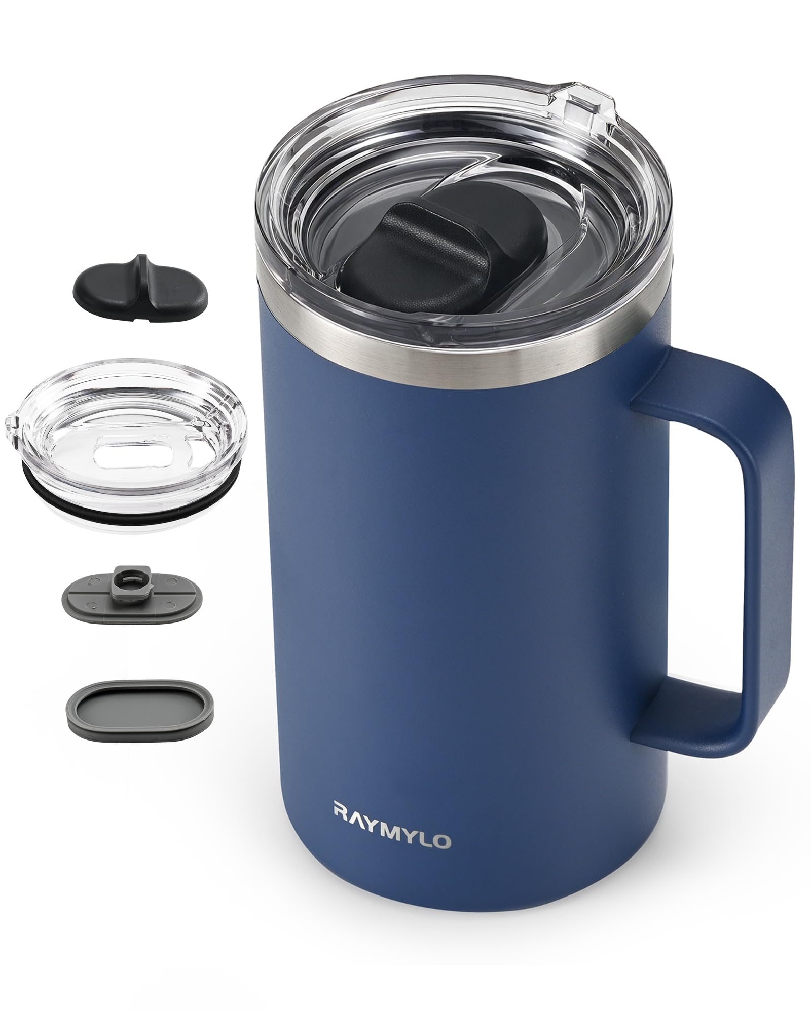 Travel Mug Insulated 700ml with Spill-Proof & Detachable Slider Lid for Thorough Clean, 304 Food-Grade Stainless Steel Double Wall Vacuum Coffee Cup for Office Home, Keeps 9 Hrs Cold - 3 Hours Hot