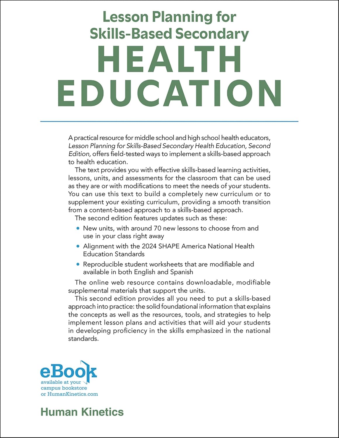 Lesson Planning for Skills-Based Secondary Health Education      Second Edition